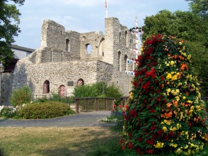 Burg mit Blumensäule 10 cm
